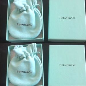 TWO original Tiffany & Co boxes with necklace / jewelry pouches